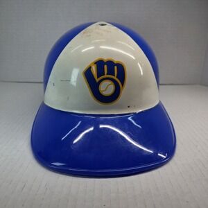 Vintage Milwaukee Brewers Batting Helmet Blue‎ White Adjustable Plastic Souvenir